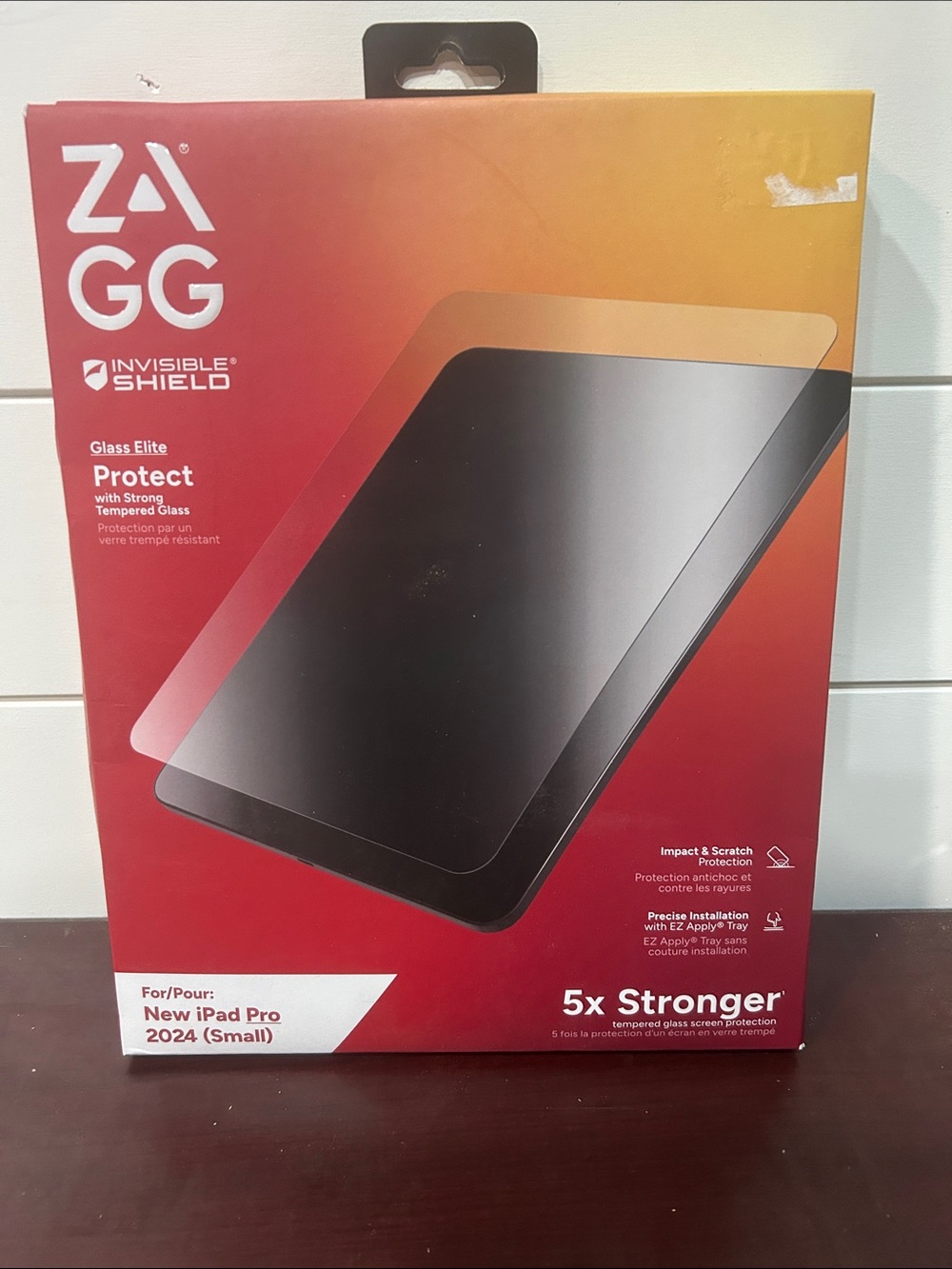 ZAGG Glass Elite Screen Protector for New iPad Pro 2024 (Small) - Red Packaging